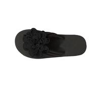 Momolaa Clearance UK 5 Ladies 3D Flower Flat Sandals Flip Flops EVA Light Weight Dressy Slip on Summer Cute Flat Beach Thong Sandals Slippers C1_Black Footwear Sandle