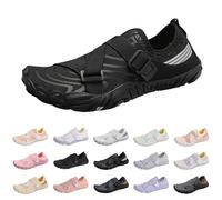 Momolaa Clearance UK 7 Barefoot Water Shoes Womens Mens Buckle Quick Dry Beach Swim Aqua Sea Wet Shoes Pool Wetsuit Surf Paddle Board Shoe Sailing Rock Sand River Shoe Dark Gray Footwear