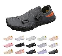 Momolaa Clearance UK 8.5 Barefoot Water Shoes Womens Mens Buckle Quick Dry Beach Swim Aqua Sea Wet Shoes Pool Wetsuit Surf Paddle Board Shoe Sailing Rock Sand River Shoe Dark Grey Footwear