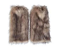 Momolaa Faux Fur Leg Warmers for Women Girls Clearance Furry Leg Warmers Long Boot Cuffs Cover/Boot Sleeves Winter Leggings Boot Toppers Boot Covers Fluffies Cuffs #1_Brown M