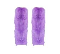 Momolaa Faux Fur Leg Warmers for Women Girls -Furry Leg Warmers Boot Covers Fluffies Cuffs Long Boot Cuffs Cover/Boot Sleeves Boot Toppers Clearance 30cm/11.81'' #2_Purple