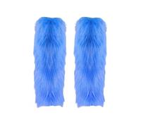 Momolaa Faux Fur Leg Warmers for Women Girls -Furry Leg Warmers Boot Covers Fluffies Cuffs Long Boot Cuffs Cover/Boot Sleeves Boot Toppers Clearance 25cm/9.84'' #6_Blue