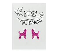 Momolaa Heart Shaped Diamond Earrings Dog Acrylic Stud Earrings Card Holiday Studs Delicate Stud Earrings (E, One Size)