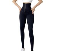 Momolaa High Waisted Corset Leggings for Women,Women's High Waist Yoga Pants with Tummy Control Waist Trainer Body Shaper Slimming Girdle Band Steel Boned XL Black