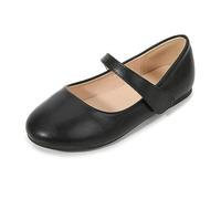 Momolaa Kids Girls' Leather Shoes Flats Mary Jane Solid Color Flats Low Top Party Shoes Party Birthday School Performance Little Girl Fuzzy Slippers 2025 2.5 Z1-Black