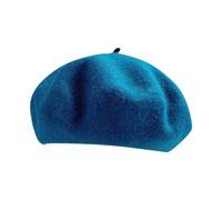 Momolaa Ladies Fashion Beret Leopard Print Painter Hat Warm Bud Cap Solid Color French Wool Cap