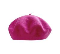 Momolaa Ladies Fashion Beret Leopard Print Painter Hat Warm Bud Cap Solid Color French Wool Cap