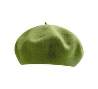 Momolaa Ladies Fashion Beret Leopard Print Painter Hat Warm Bud Cap Solid Color French Wool Cap