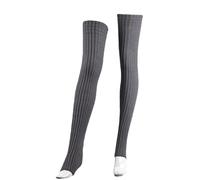 Momolaa Leg Warmers Ribbed Knit Over the Knee Extra Long Winter Soft Thick Thigh High Footless Socks for Women Legs Sleeves Solid -80 CM /31.5'' Dark Gray