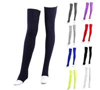 Momolaa Leg Warmers Ribbed Knit Over the Knee Extra Long Winter Soft Thick Thigh High Footless Socks for Women Legs Sleeves Solid -80 CM /31.5'' Black