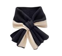 Momolaa Long Scarf Ladies Scarf Knit Scarf Color Block Neckwear Wraps Pull-Through Scarf Loophole Scarf Unisex Pure Color Winter Neck Warmer Women Scarf Winter Knitted Scarf A1-Black