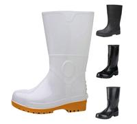 Momolaa Mens Womens 2026 Wellies Size 4 Working Calf Welly Waterproof Wellington Work Boots Mid Calf Rubber Work Boots for Mud Gardening Farming Fishing Hunting Working White
