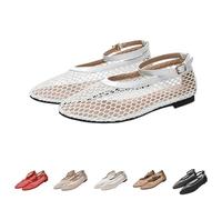 Momolaa Mesh Ballet Flats Shoes for Women New Low Heel Slip on Ballerina Comfy Breathable Dolly Shoes Trendy Footwear