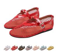 Momolaa Mesh Ballet Flats Shoes for Women New Low Heel Slip on Ballerina Comfy Breathable Dolly Shoes Trendy Footwear