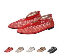 Momolaa Mesh Ballet Flats Shoes for Women New Low Heel Slip on Ballerina Comfy Breathable Dolly Shoes Trendy Footwear