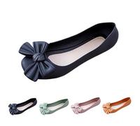 Momolaa New UK 4.5 Bow Jelly Ballet Shoes Women Ladies Comfy Slip-On Flats Casual Everyday Wear Jelly Ballet Ballerina Pumps Dolly Shoes Gift Footwear 001_Black