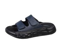 Momolaa New UK 5.5 Mens Hook and Loop Slide Sandal Adjustable Double Strap Summer Sliders Indoor and Outdoor Black Brown Navy Summer Holiday Beach Shoes Gift Footwear Navy