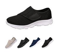 Momolaa Shoes for Edema and Swollen Feet Women Trainers Adjustable Strap Extra Wide Fit Orthopedic Breathable Diabetic Sneakers Shoes for Ladies Elderly Swollen Pain Relief Footwear UK 3.5-8