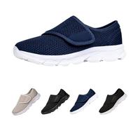Momolaa Shoes for Edema and Swollen Feet Women Trainers Adjustable Strap Extra Wide Fit Orthopedic Breathable Diabetic Sneakers Shoes for Ladies Elderly Swollen Pain Relief Footwear UK 3.5-8