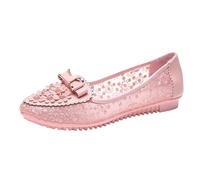 Momolaa Size 4.5 WOMENS Flats,White Dress Flats with Flower Bowknot Cute Lace Wedding Flat,Ladies Slip on Walking Office Shoes Breathable Ballet Flat Shoes Pink Footwear Clearance