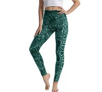 Momolaa Snakeskin Print Workout Leggings for Women,Women Elastic Leggings Tights Hiking Pant Yoga Pants Green