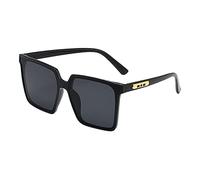 Momolaa Square Oversized Sunglasses for Women Men Retro Sunglasses Fashion Trend Big Large Wide Flat Top Frame Shades Black-b