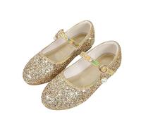 Momolaa UK 11 Little Toddler Girls Glitter Dress Shoes CLEARANCE Ballerina Ballet Flats Kids Mary Janes #A_Gold