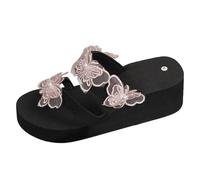 Momolaa UK 4.5 Wedge Flip Flops Women Flipflops Toe Post Thong Sandals Ligh Weight Beach Footwear Z3_Pink