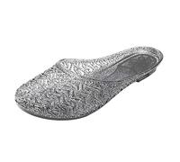 Momolaa UK 5.5 Clear Jelly Flats for Women Crystal Closed Toe Jellies Mule Sandals Slip On Jelly Slides Backless Shoes Casual Comfortable Summer Beach Slipper Sandals 003_Black