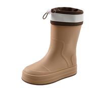 Momolaa UK 5 Wellington Boots Women,Calf Length Welly, Outdoor Wellies, Rain Boots with Drawtring for Festival,Gardening, Farming, Camping, Car Wash, Lawn Care Khaki