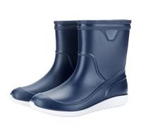 Momolaa UK 7.5 MENS WOMENS Unisex Wellies,Waterproof Short Mid Calf Ankle High Rain Boots Ladies Outdoor Dog Walking Festival Gardening Wellington Boots 002_Blue