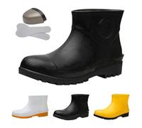 Momolaa Unisex's 2026 Boots Size 6.5 Ankle Wellies Insulated Rainboots Rubber Work Boot Wellington Boots Non Slip Shoes for Men and Women A0_Black