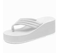 Momolaa Wedge Flip Flops Women size 4 Sale Clearance Flipflops Toe Post Sandals White footwear