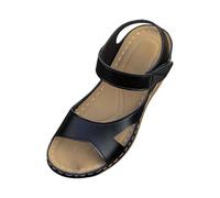 Momolaa Wedge Sandals for Women size 5.5 Sale Clearance Ladies Sandal Open Toe Orthopedic Shoes Sandals with Touch Fastening Closure Black footwear