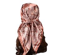 Momolaa Women Square Scarf Scarves Lightweight Neckerchief Hair Scarf Printed Kerchief Neckerchief Head Sleeping Wrap Satin Headscarf Silk Bandana Scarf for Women Brown-a One Size