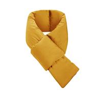 Momolaa Womens Down Scarf Winter Soft Warm Scarf Down fill Quilted Scarf Loophole Scarf Solid Color Yellow One Size