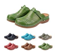 Momolaa Women's Mules Sandals Size 6.5 Wide Fit Slippers Clogs Comfortable Open Back Summer Sandals Platform Slip on Walking Shoes Army Green Footwear