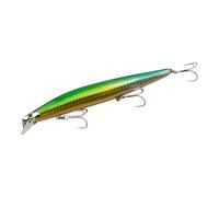 momolures Bass Lures Silent Minnow 140F 25g Silent Assassin Style sea fishing lure seabass (LENS GREEN SHINER)