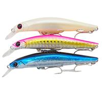 momolures - ULTIMA ARTIST SWIMMER 80mm Sinking Minnow for Bass, Seabass, Pike, Zander, Trout, Salmon lure fishing (3 Pieces Assort #01)