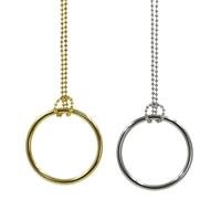 MOMOMAGE 1 Pc Ring and Chain (Large Ring) Magic Tricks Metal Knot Ring On Chain Magic Prop Close up Street Magic Illusion (Silver)