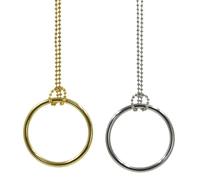 MOMOMAGE 1 Pc Ring and Chain (Large Ring) Magic Tricks Metal Knot Ring On Chain Magic Prop Close up Street Magic Illusion (Golden)
