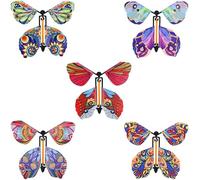 MOMOMAGE 5 Pcs Flying Butterfly Magic Tricks Flying in The Book Fairy Rubber Band Powered Wind up Butterfly Magic Accessories Funny Toys