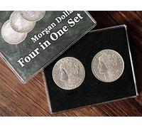 MOMOMAGE Four in One Morgan Dollar Set Magic Tricks Coin Appear Vanish Magic Illusion Accessories Gimmick