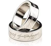 MOMOMAGE Silver Magnetic Engraved PK Ring Magic Tricks for Magician Lettering Magnetic PK Ring Stage Magic Accessories Gimmick Props (18 mm)