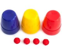 MOMOMAGE Three Cups and Balls Plastic Magic Tricks Balls Appearing/Disappearing Close up Gimmick Comedy Magic Accessories (Multicolor, Small)