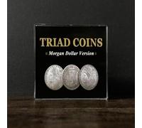 MOMOMAGE Triad Coins (Morgan Dollar Version) Magic Tricks Close up Magic Props Gimmick Coins Vanishing Super Visual Effect