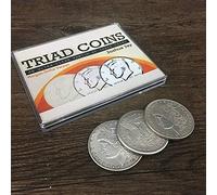 MOMOMAGE Triad Coins (Morgan Gimmick) Magic Tricks Produce Vanish Change Three Coin Magic Close up Illusions Gimmick Props Mentalism Fun