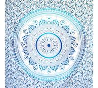 MOMOMUS Beach Towel in XL and XXL Sizes or Sandproof Beach Blanket - Mandala Design, Lightweight, Compact - Sandless Beach Mat, Extra Large Picnic Blanket for the Beach - Blue, 135x210 cm