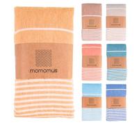 MOMOMUS Fouta XXL, Extra Large Beach Towel for Adults - Beach Picnic Blanket - 100% Cotton, with Fringes and Sand Free - Mustard, 210x240 cm