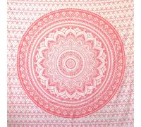 MOMOMUS Large Anti-Sand Beach Towel - XXL Giant Pareo with Mandala Motif - As a Fine Picnic Blanket for the Beach or Light Sand-Free Rug - Pink, 210 x 230 cm